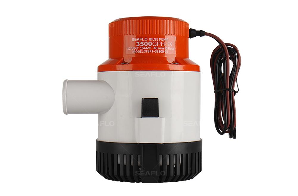 Quiet operation bilge pump 3500GPH in water reservoir setup