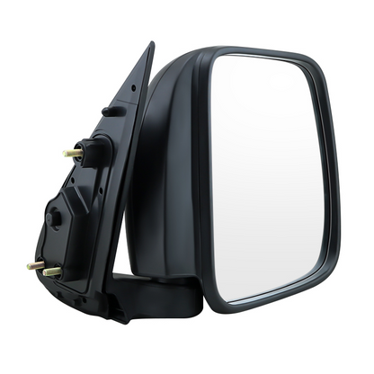 Close-up of Toyota Hiace right mirror housing in black finish