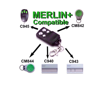 Merlin + Garage Door Remote CM842 CM844 C940 C945 Replacement