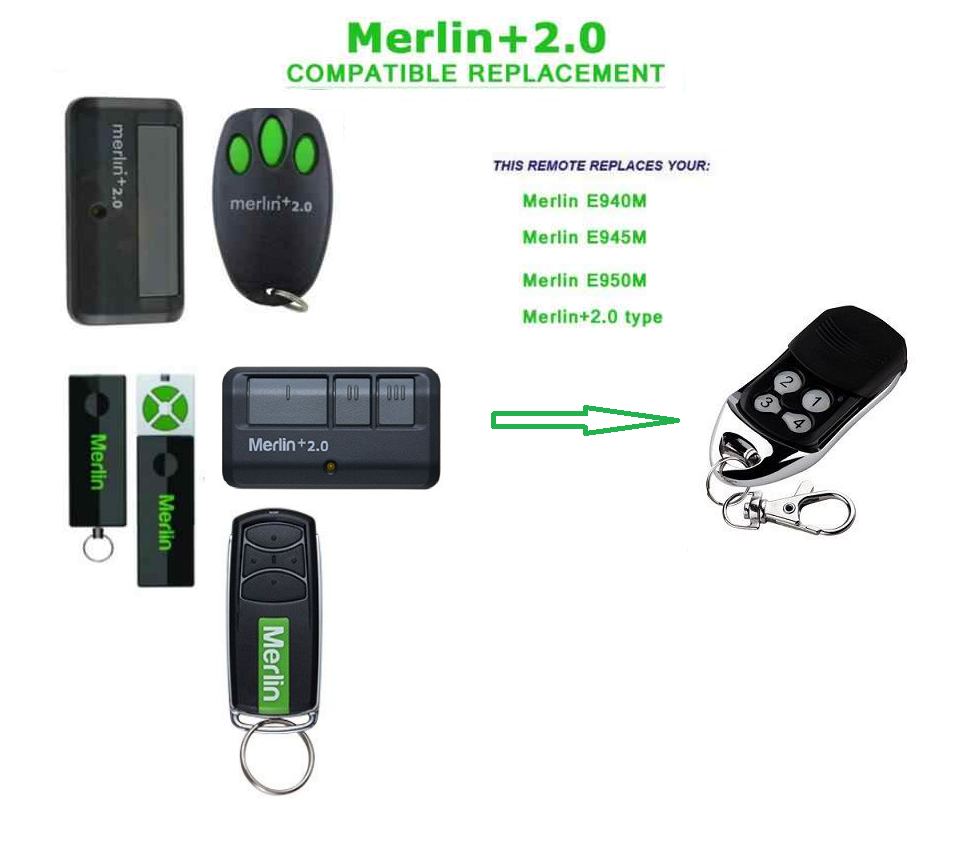 Merlin Replacement Remote Control 2.0 - MT3850EVO MT100EVO MT120EVO MT60EVO C945