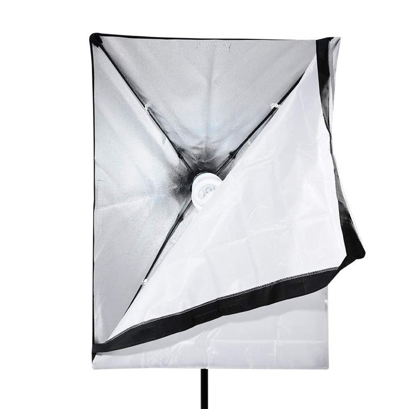 Adjustable light stand holding softbox at 2m height