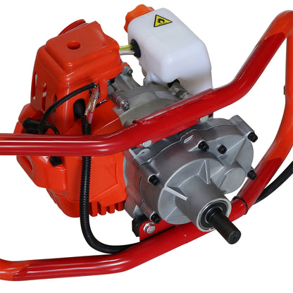 Heavy duty right angle gearbox on 58cc post hole borer