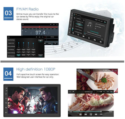 7inch car stereo with built-in wifi connection icon