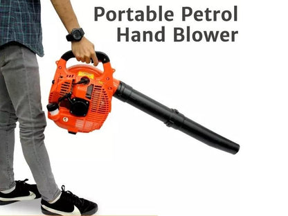 Side angle of petrol leaf blower with air outlet visible