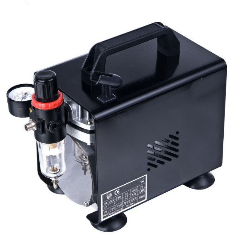 Lightweight air brush compressor with protective case