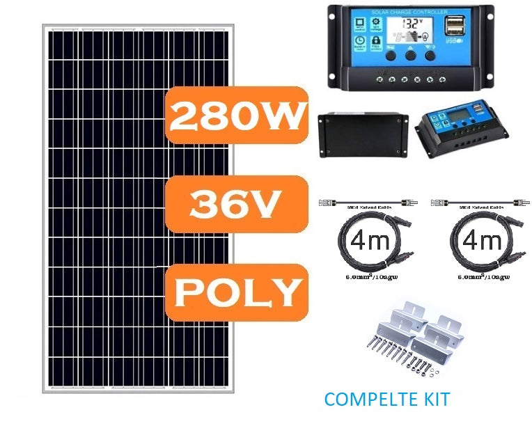 Close up of polycrystalline solar cells on 280W solar panel