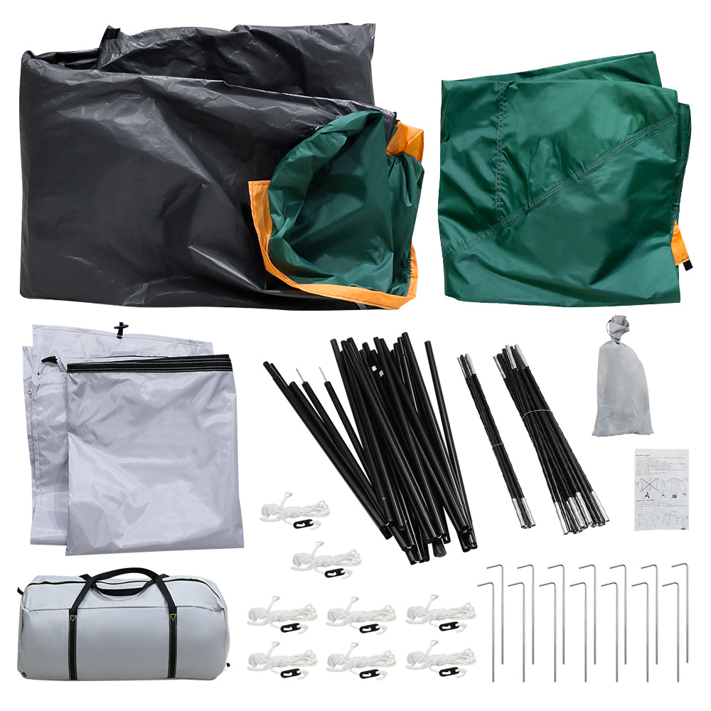 Camping tent 8 person demonstrating breathable fabric in use