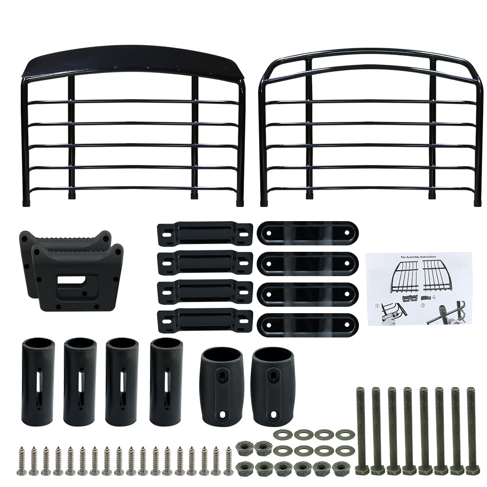 Roof rack basket steel mesh base for secure cargo hold