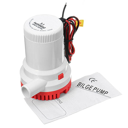 Electric bilge pump 2000GPH with twin core wire 750mm long