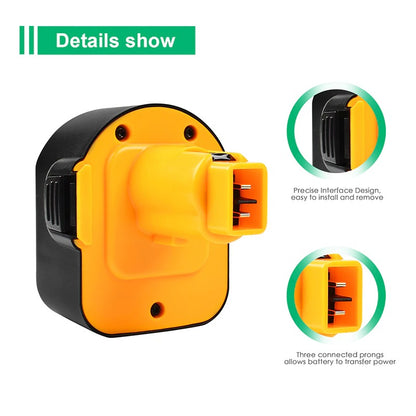 DeWalt 12V battery with impact-resistant outer case
