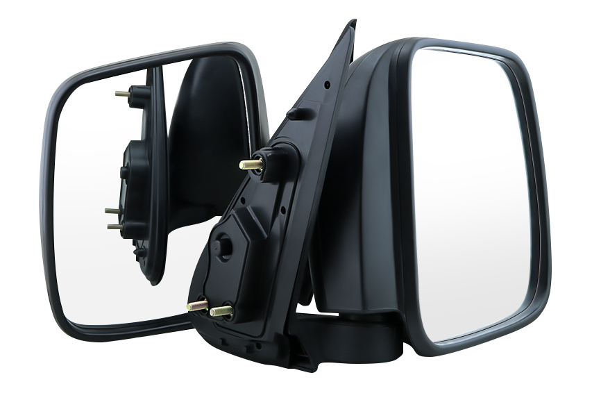 Close-up of Toyota Hiace mirror glass for clear rear vision