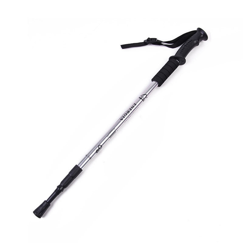 Adjustable length trekking poles extended to maximum size