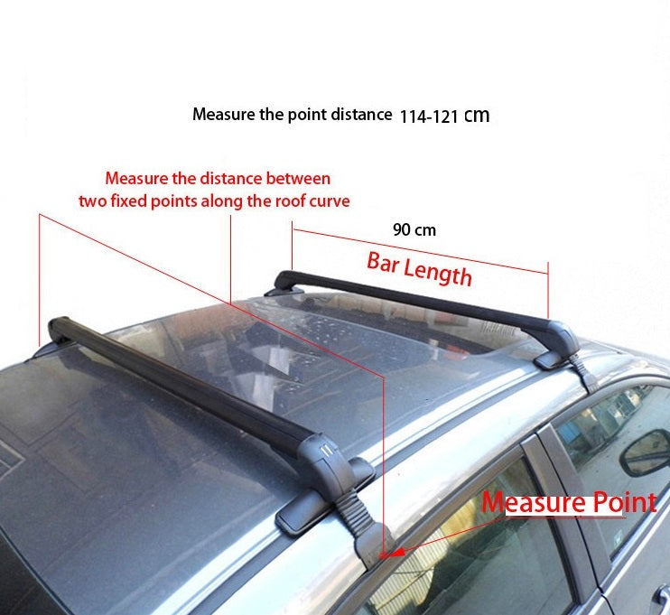 Roof rack universal with travel accessories attached for NZ use