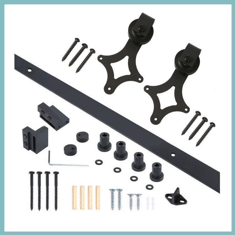 Barn door hardware junction plate connecting two rails