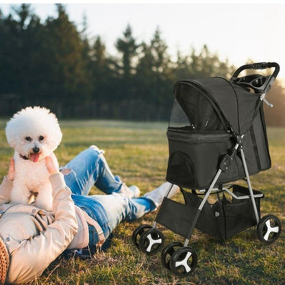 Front wheel detail of pet stroller 4 wheels with EVA tyres
