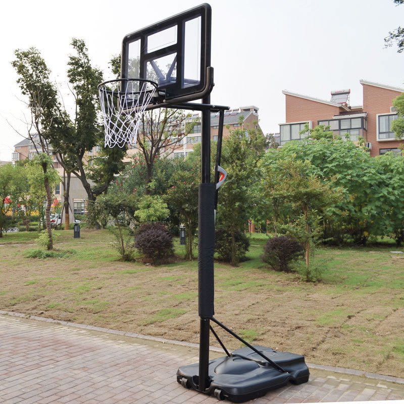 Close up of basketball hoop rim made from steel pipe