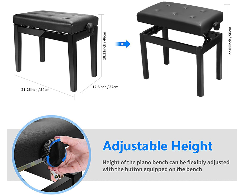 Backless piano stool designed for music keyboard use