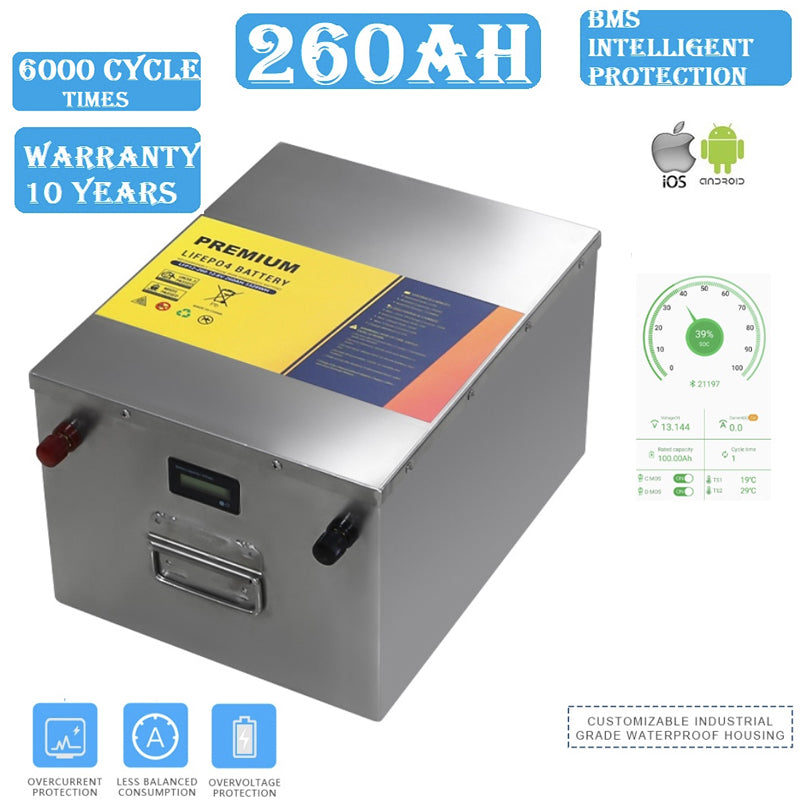 12v 260ah lifepo4 battery deep cycle solar battery