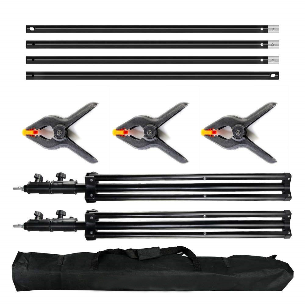 Folded backdrop stand compact for easy storage