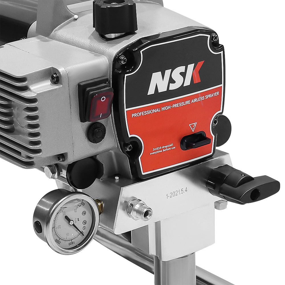 Airless paint sprayer nozzle detail for precise spraying