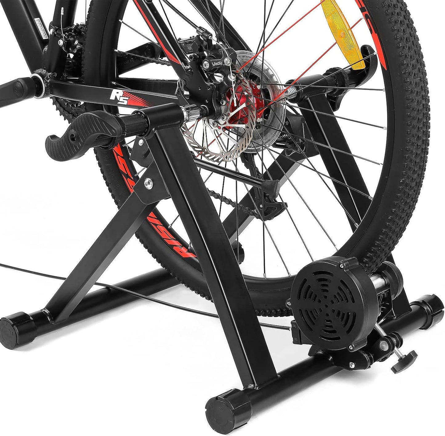 Bike trainer frame made from steel iron with plastic parts