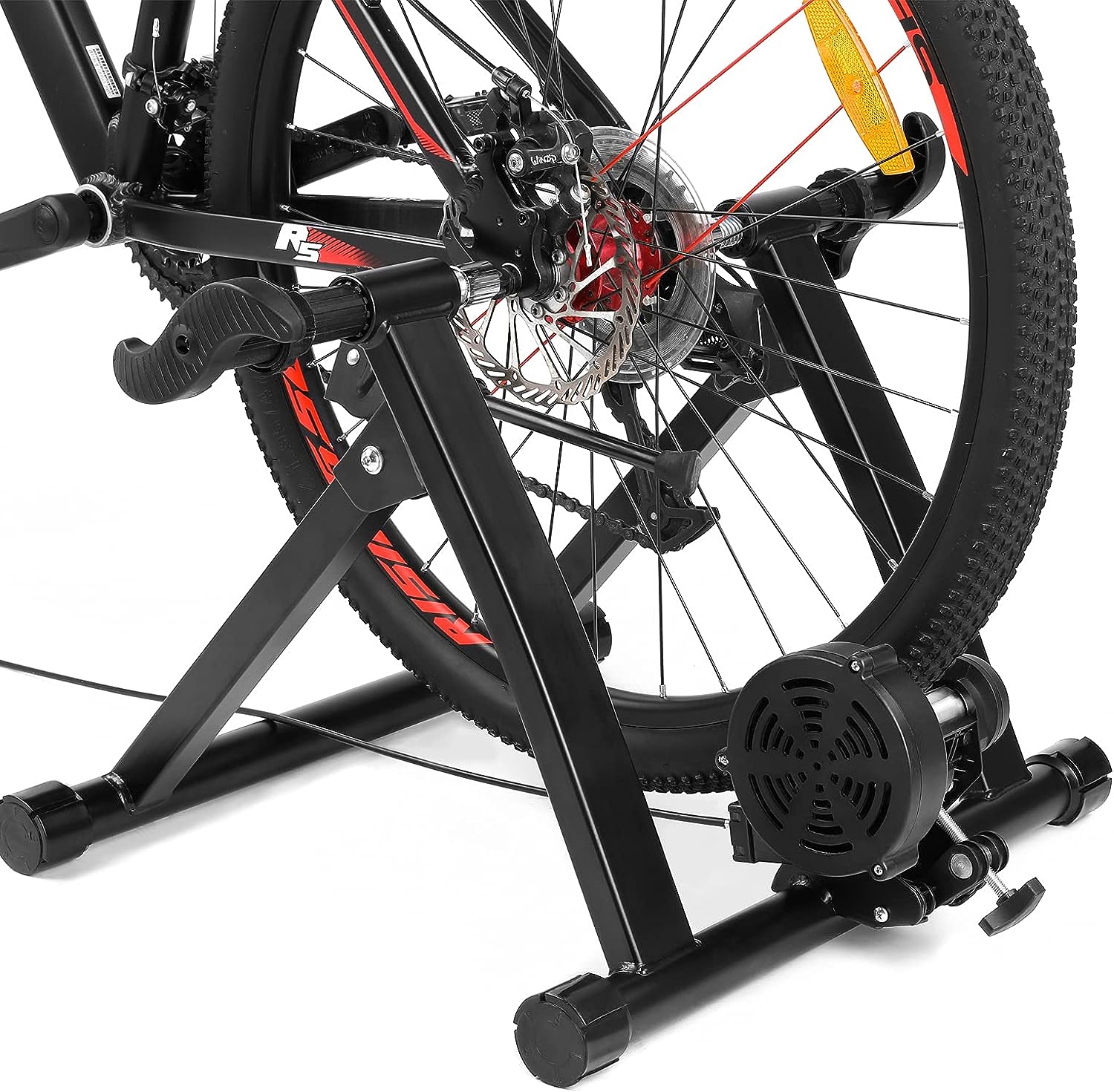 Bike trainer frame made from steel iron with plastic parts