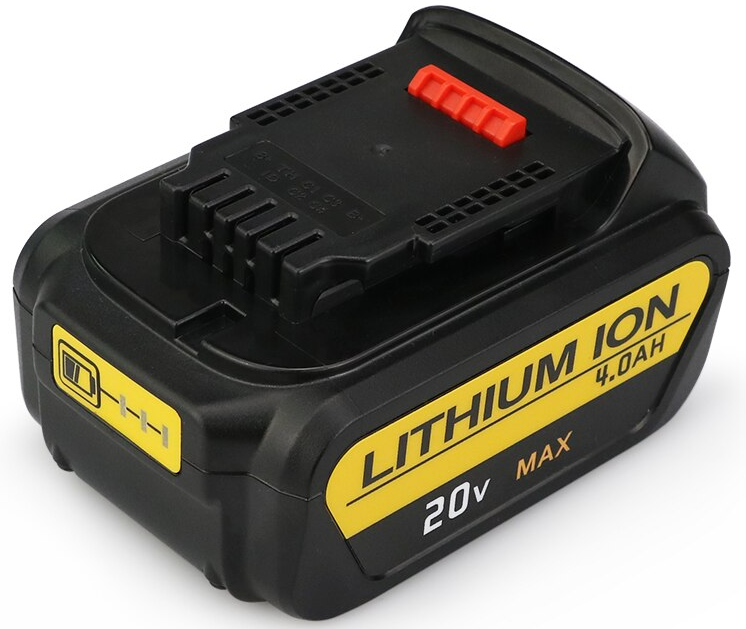 Top angle of DeWalt DCB180 40Ah battery pack