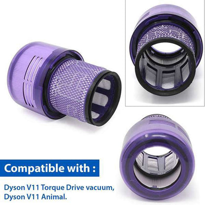 Dyson V11 filter replacement pack with two filters side by side