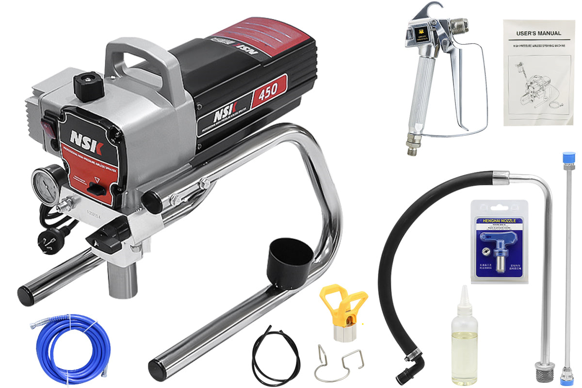 Airless paint sprayer pressure regulator close-up