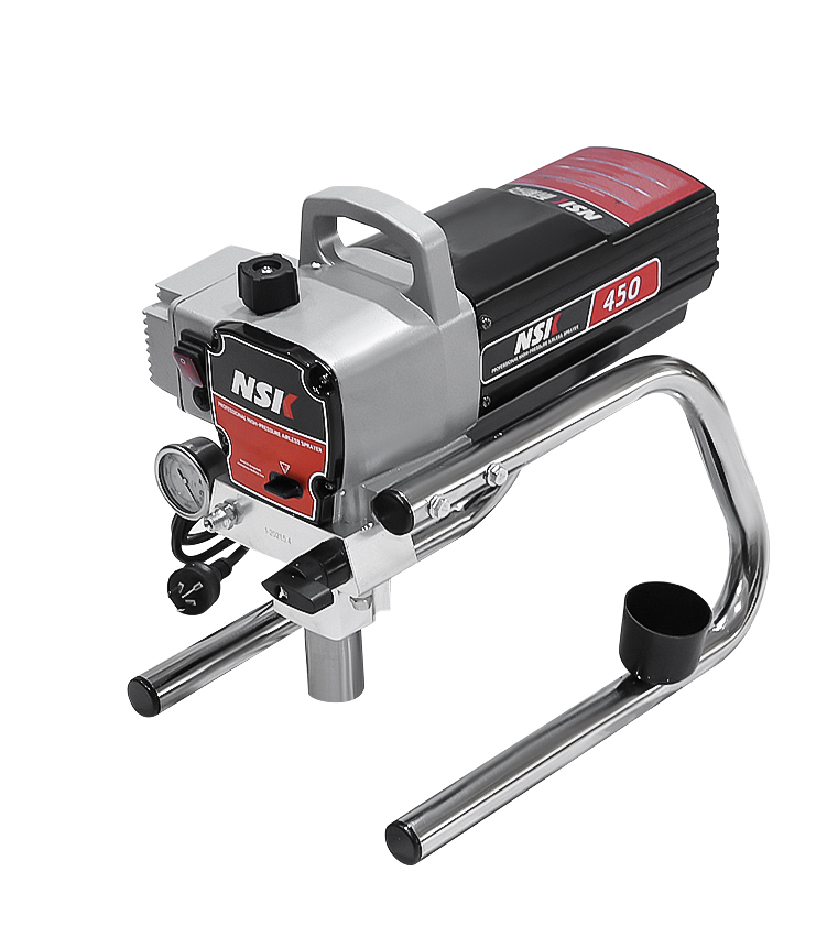 Airless paint sprayer pressure regulator close-up