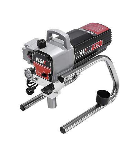 Airless paint sprayer pressure regulator close-up