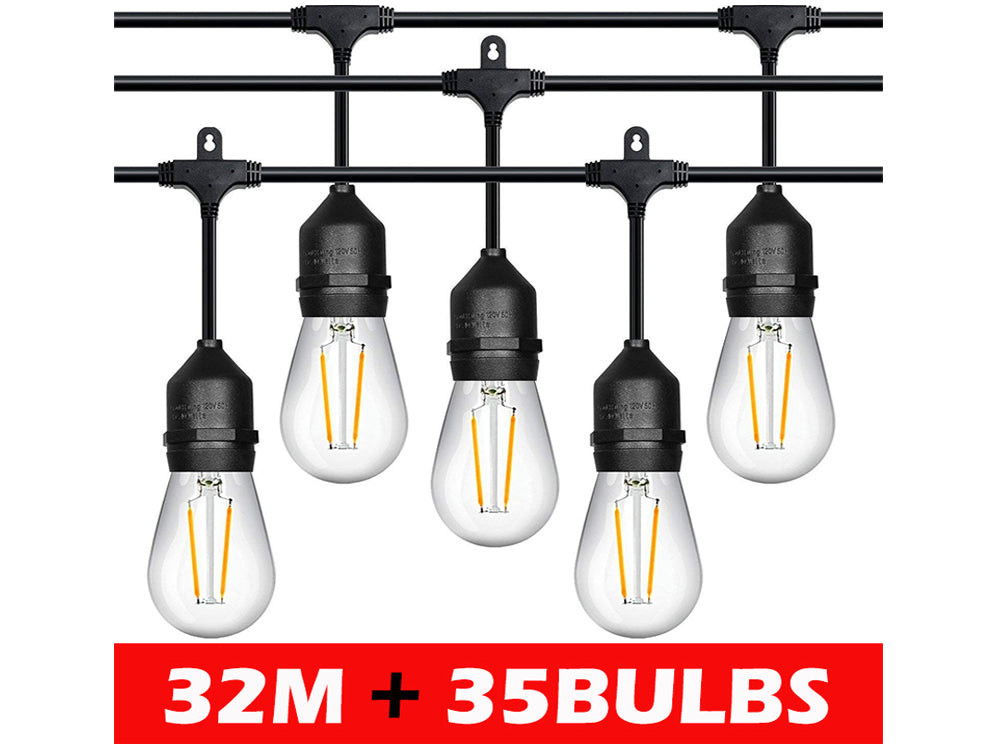 Festoon light string coiled ready for installation