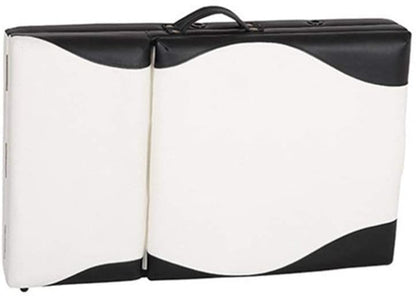 Foldable massage table folded like a suitcase for storage
