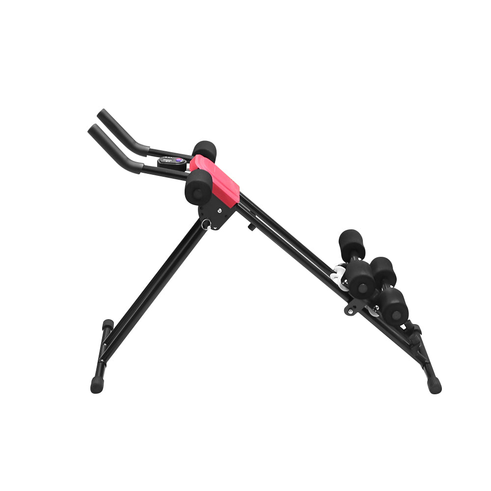 Abdominal trainer with integrated front wheels for easy transport