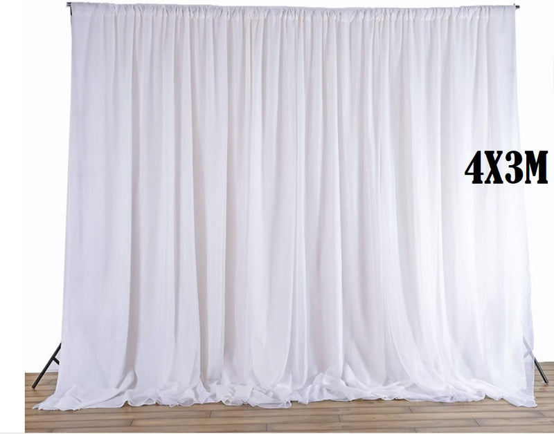White Wedding Backdrop Curtain