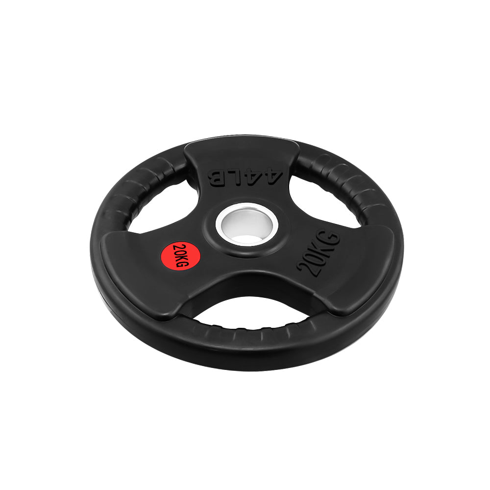 Detail of aperture size on Olympic bumper weight plate