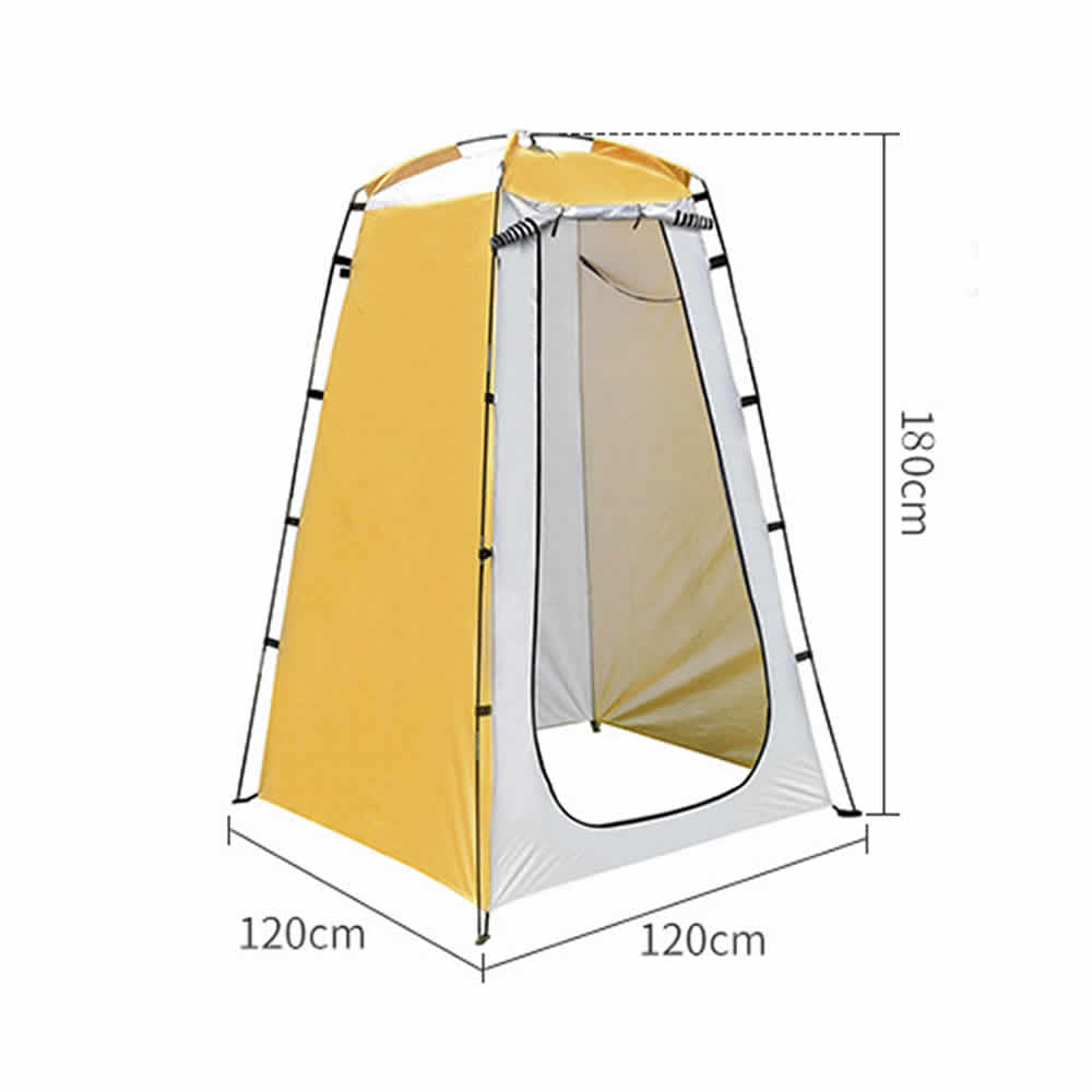 Interior view of camping shower tent showing spacious design