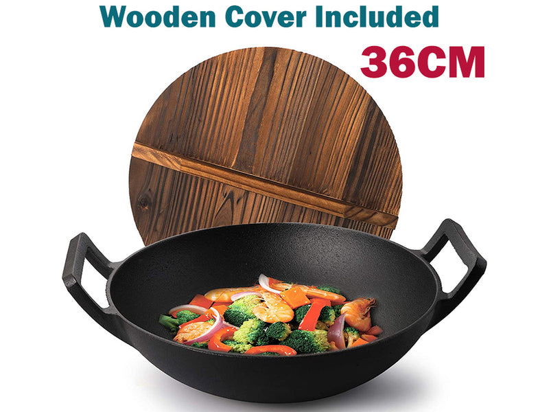 Cast Iron Wok Pan