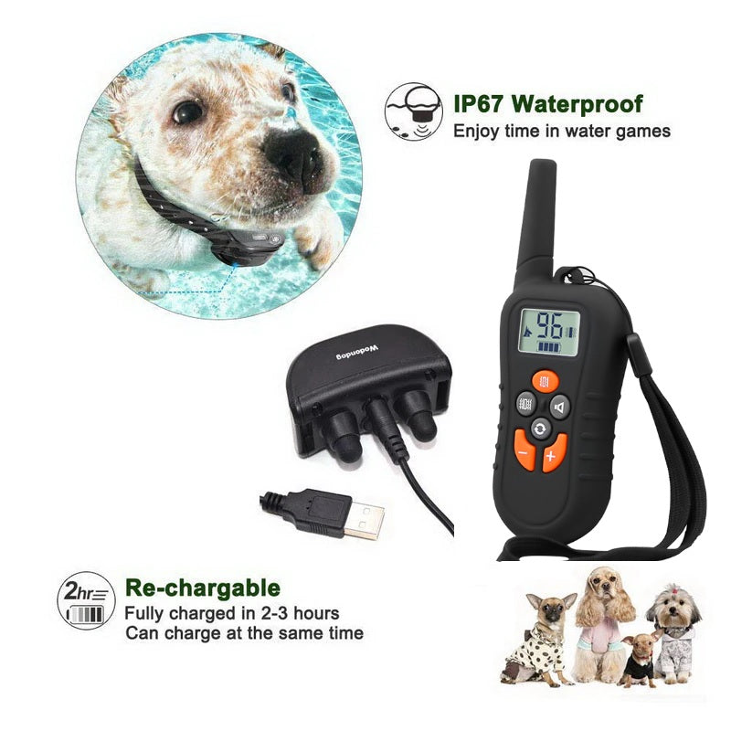 Dog Training Collar LCD Display Rechargeable Waterproof