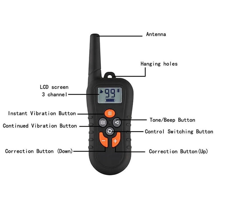Dog Training Collar LCD Display Rechargeable Waterproof