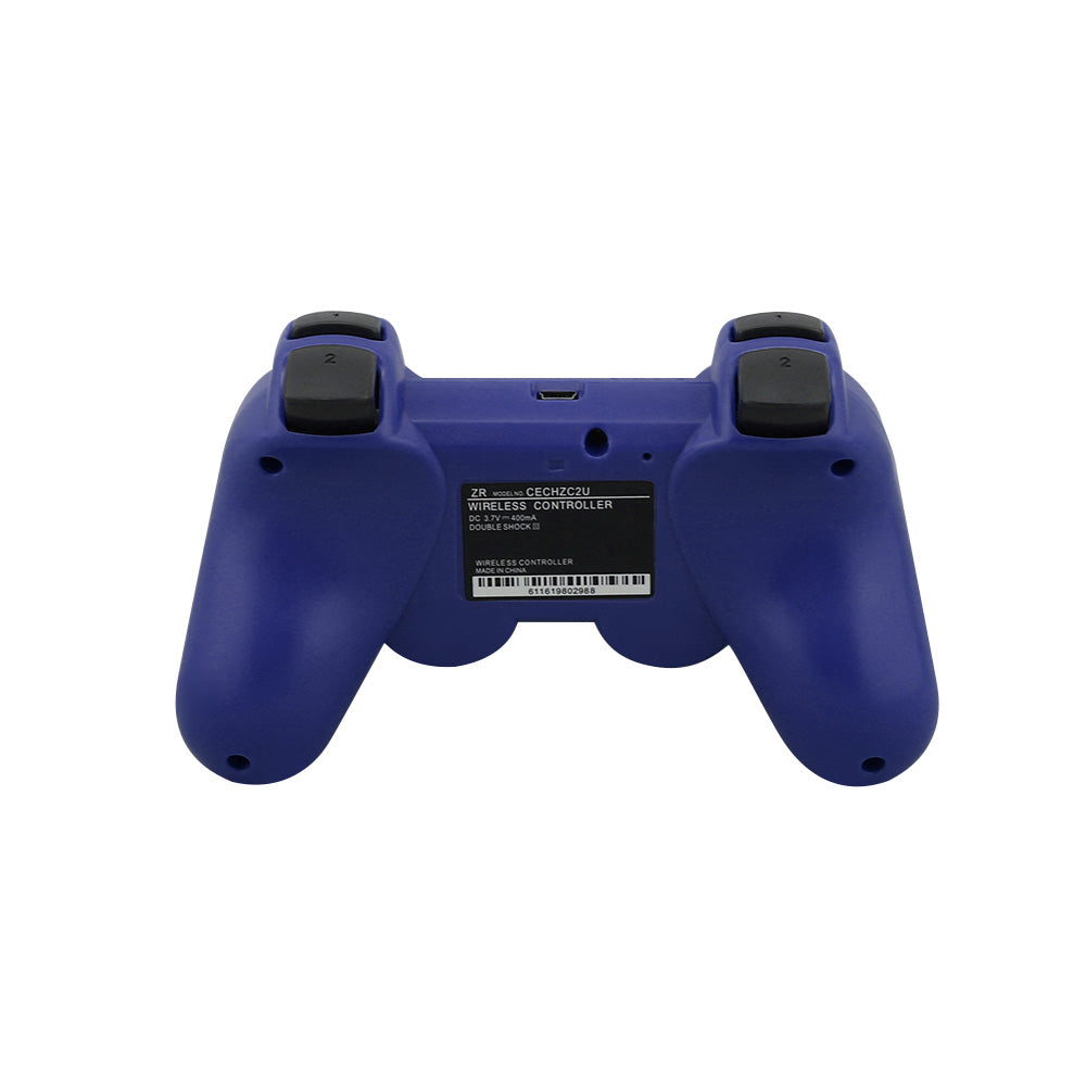 PS3 wireless controller blue showing smooth ABS material finish