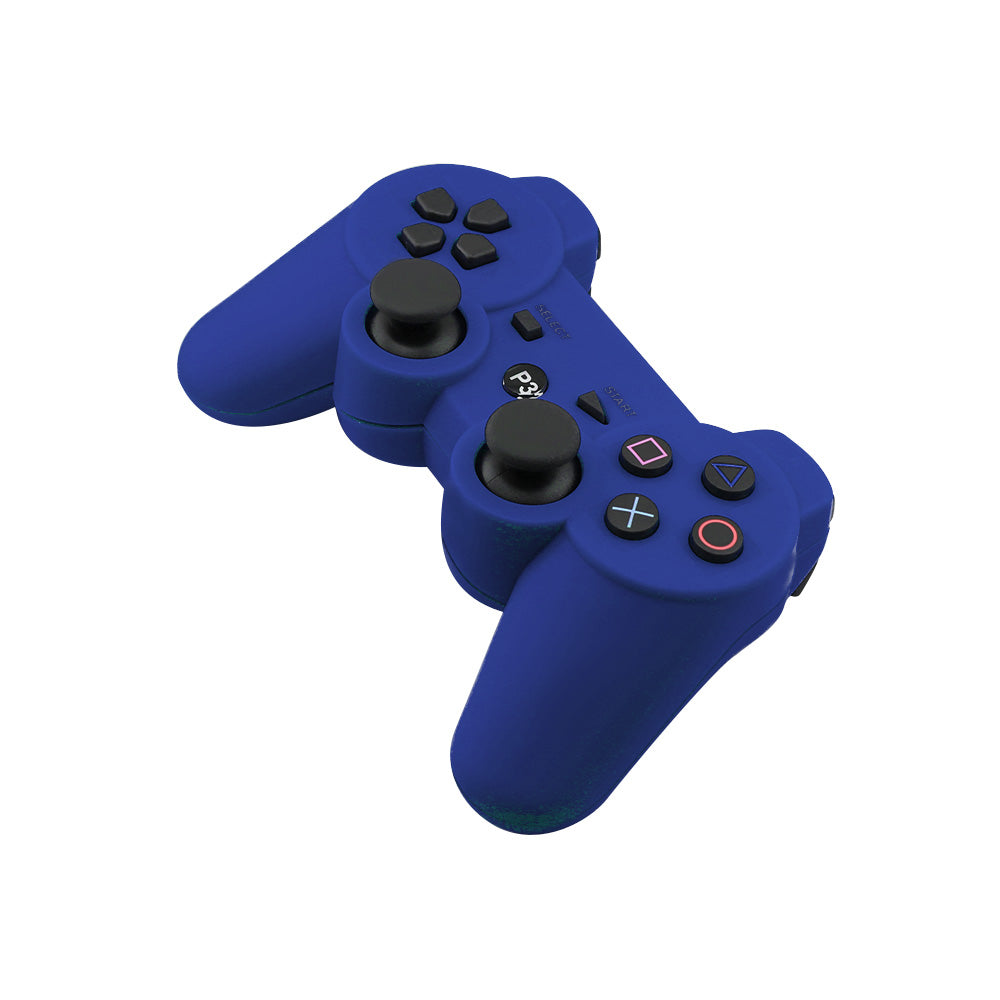 Top view of PS3 wireless controller blue with trigger buttons