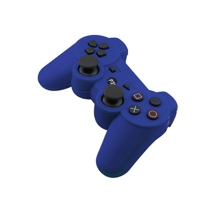 Top view of PS3 wireless controller blue with trigger buttons