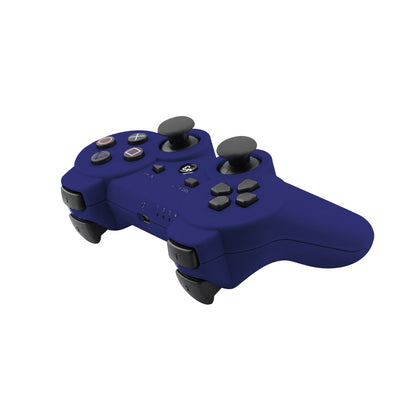 Back view of PS3 wireless controller blue with battery pack