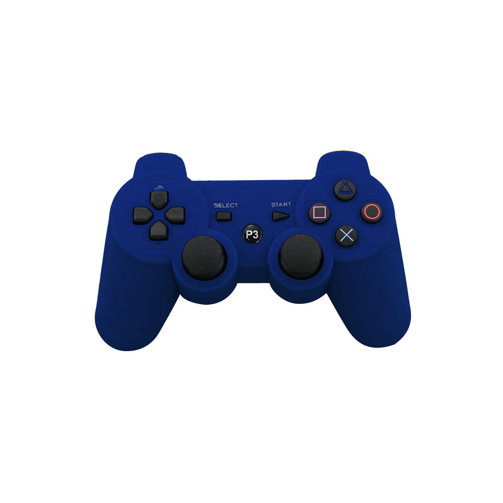 PS3 wireless controller blue connected wirelessly to PS3 console