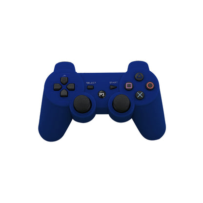 PS3 wireless controller blue connected wirelessly to PS3 console