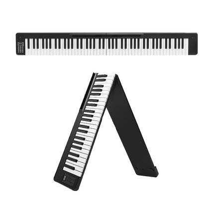 Side angle showing USB power cable connection on piano