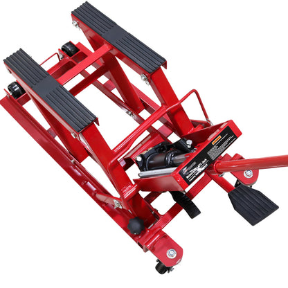 Motorcycle lifter jack height adjustment from 115cm to 375cm