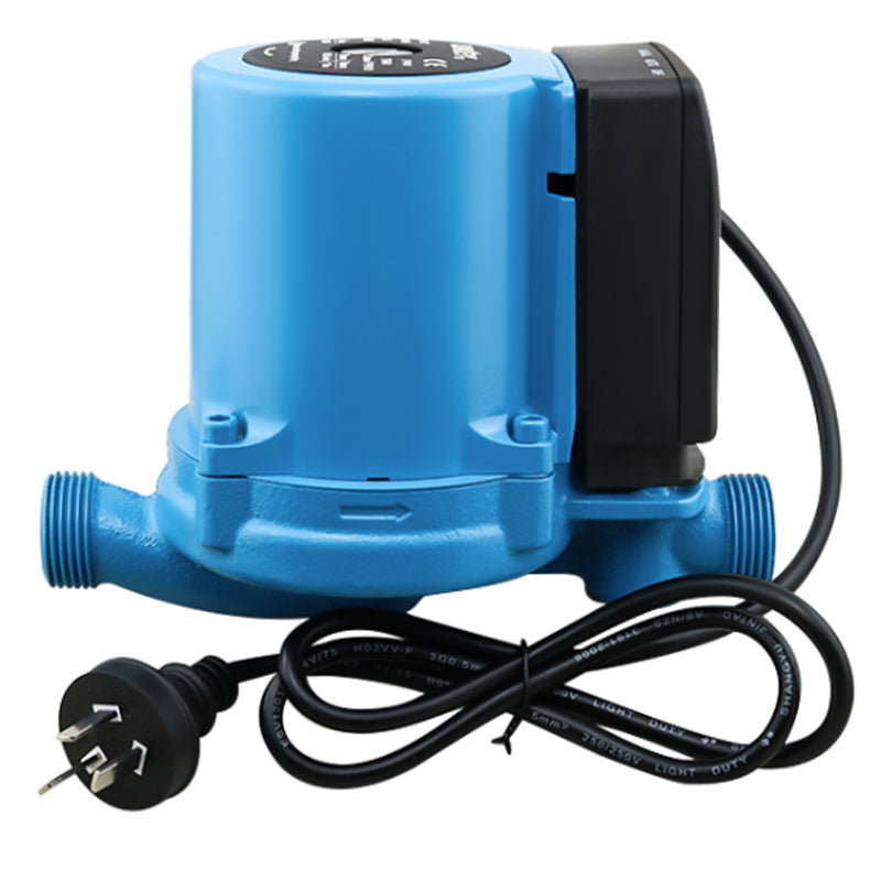 Top view of hot water booster pump 260W showing aluminium motor shell