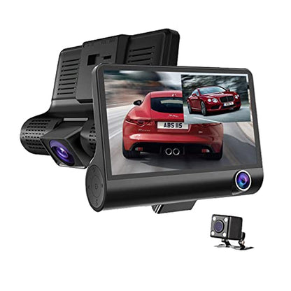 Car dash camera video recorder showing night vision feature in use